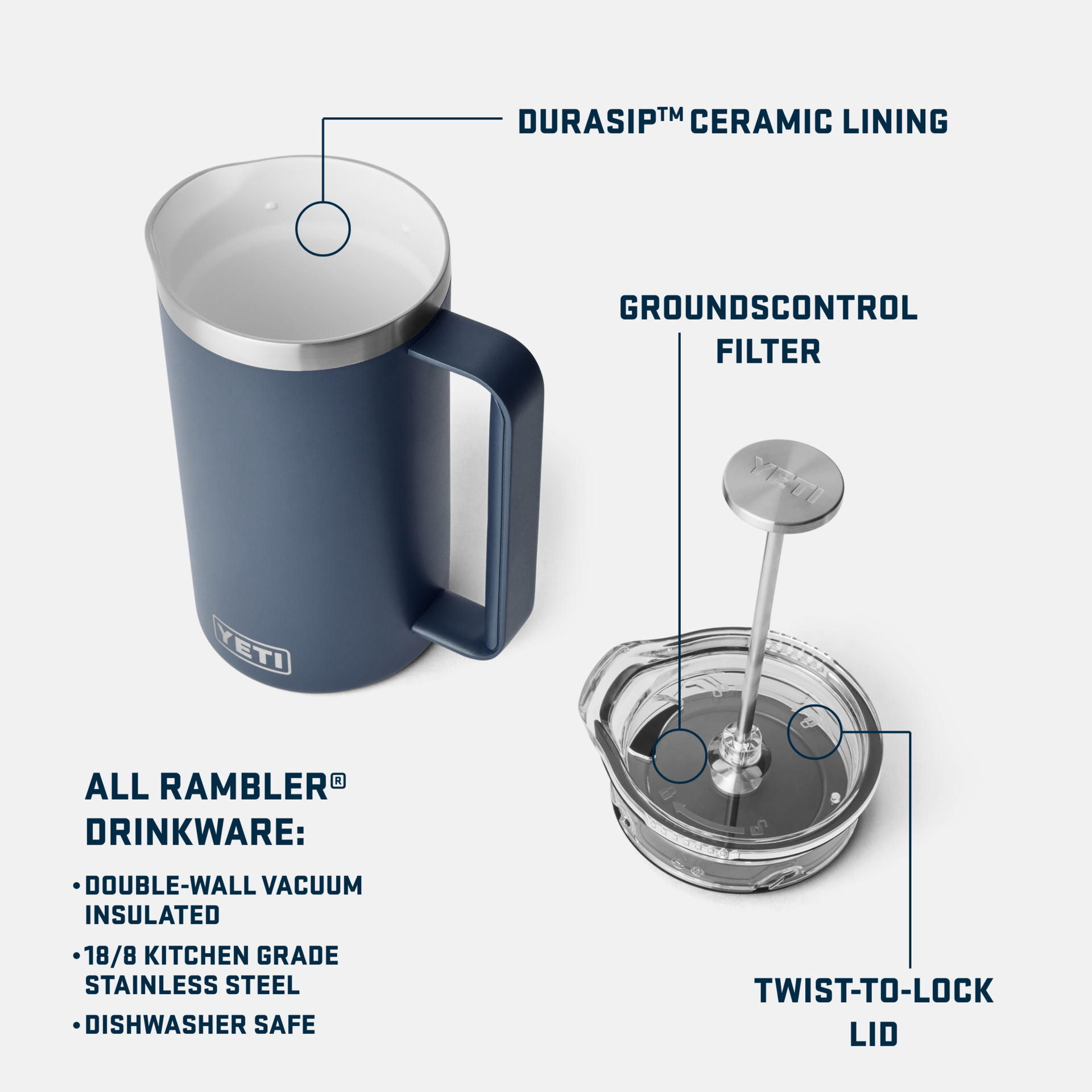 Rambler® 34 oz French Press - Image 3