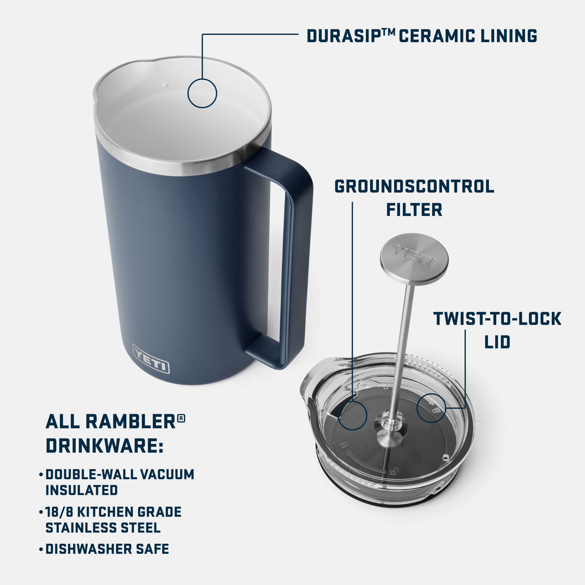 Rambler® 64 oz French Press - Image 3